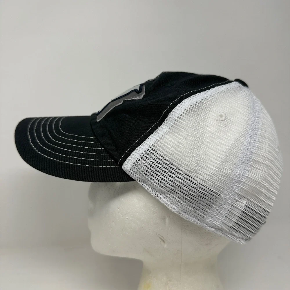 Captivating Oregon OR State Bird Outline Trucker Hat Black White Mesh Snapback‎